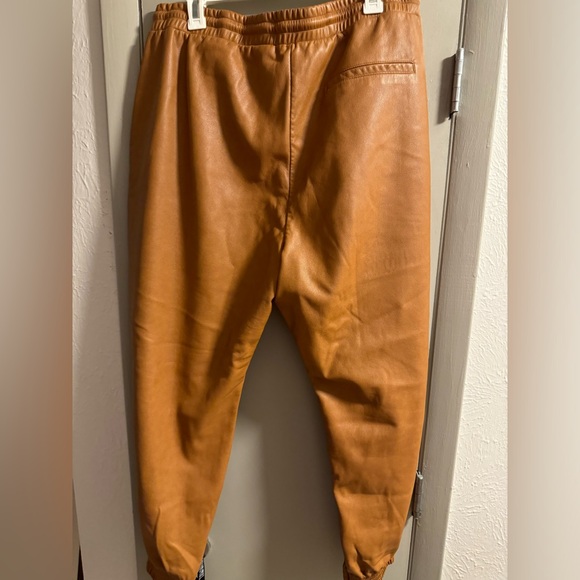 Faux Leather Joggers - Picture 2 of 4